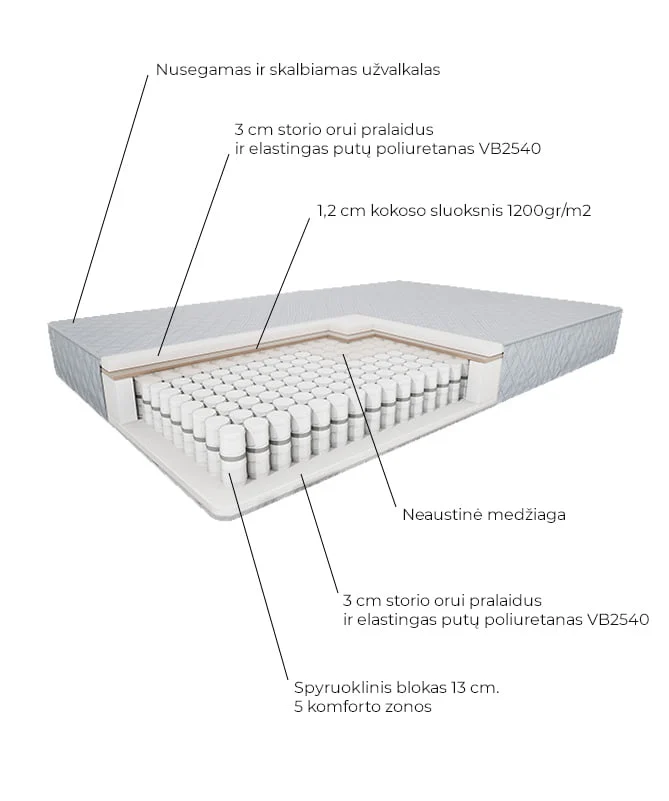 Čiužinys NEPTŪNAS 90X200, 2 nuotrauka